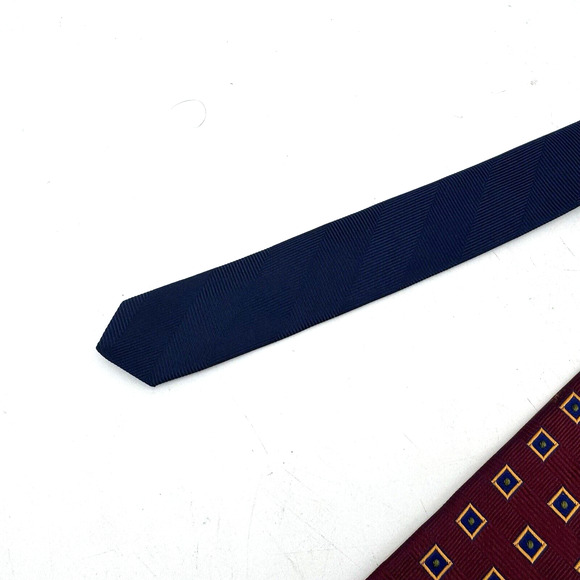 Vintage 1990’s Tommy Hilfiger Hand-Made 100% Silk Neck Tie MADE IN USA Red Blue - Picture 6 of 8